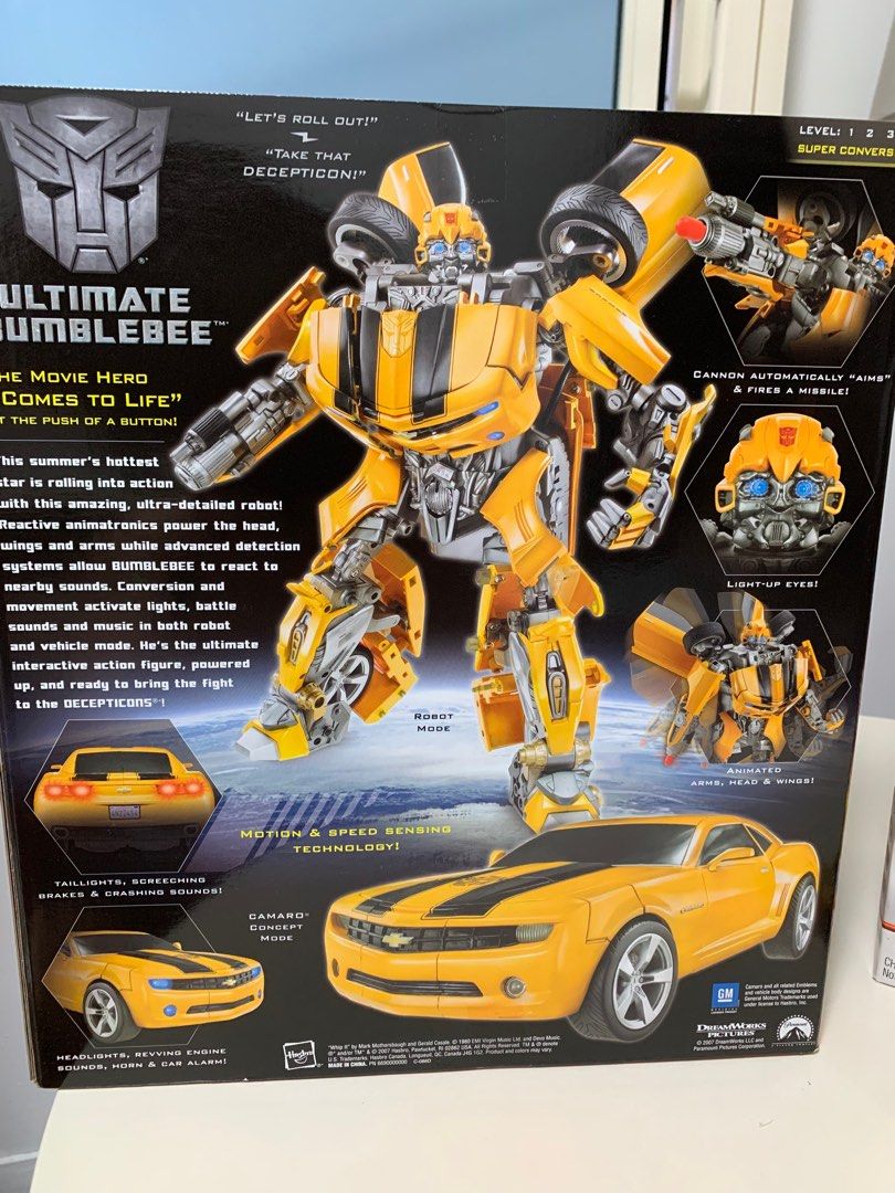 Bumblebee (Category: Toy Figures) located in Singapore. Submitted by st252 (Listing ID 1310634556, Image 3). Description: 1) Hasbro - Ultimate Bumblebee (seal in box) - due to keep item for too long- the rubber that use to hold toy inside broke and no more battery 2) standard bumblebee figure. (Heavy used but all still intact).