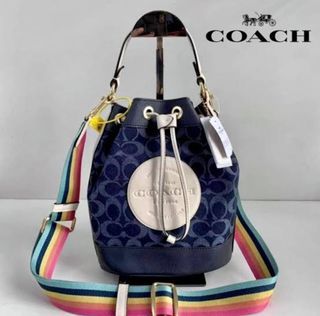 - COACH LIMITED EDITION DEMPSEY  BUCKET BAG IN RAINBOW STRAP - ONE ONLY