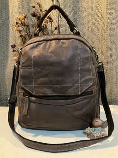 ADAD…Lightbrown  Soft Leather Backpack 3 way