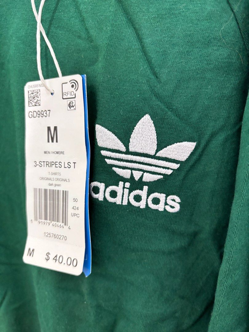 ADIDAS 3 Stripe green long sleeves Men s Fashion Coats Jackets and Outerwear on Carousell