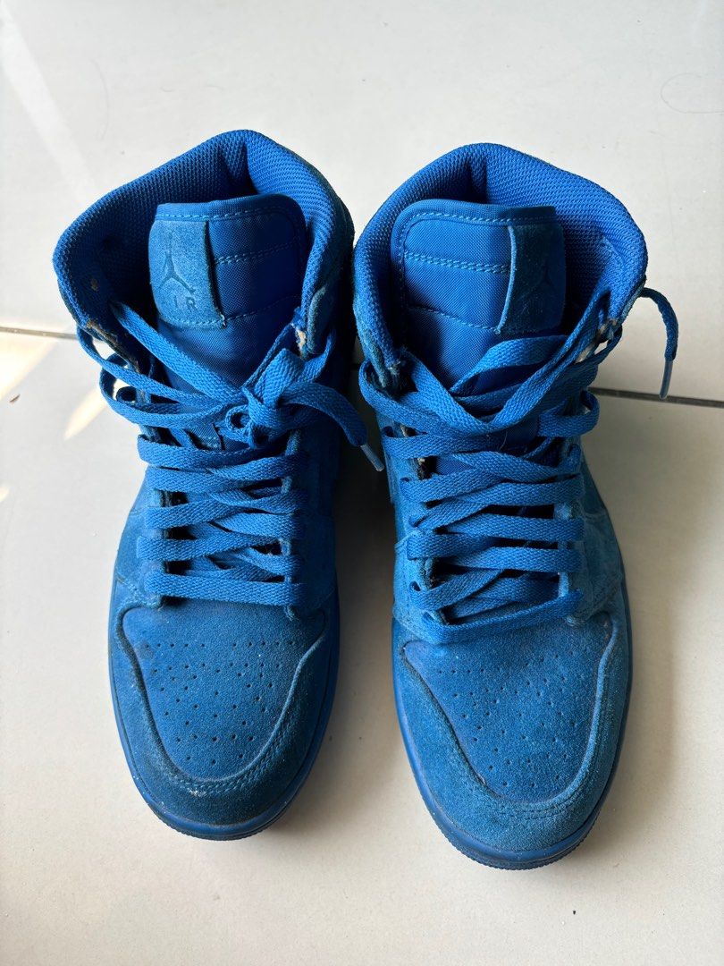 Nike air jordan 1 retro high blue suede deals