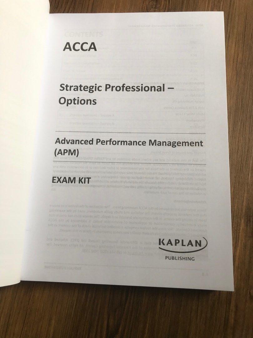 APM EXAM KIT KAPLAN ACCA JUNE 2024 Hobbies Toys Books Magazines