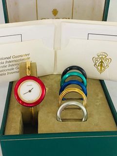 Authentic Gucci Bangle Interchangeable Bezel Watch for Ladies