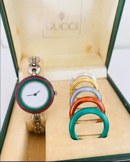Authentic Gucci MarinaLink Interchangeable Bezel Watch for Ladies