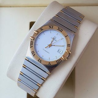 Authentic Omega Constellation 18k gold tone White Dial Twotone Watch for Men/Unisex