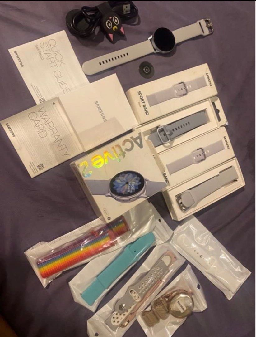 Authentic Samsung Galaxy Active 2 watch with straps (Category: Other Gadgets) located in Quezon City. Submitted by raspberryblushe (Listing ID 1310505003, Image 1). Description: Read first para iwas maraming tanong RFS: naka Applewatch na Selling: Authentic Samsung Galaxy Active 2 smart watch Used for almost 2 years Pafree ko nalang straps from orange app Authentic 2 straps yung isa nasa box pa May box to eh depende kung mahanap ko Issue!!!! Magb