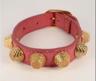 Balenciaga GIANT Studs Leather Belt Bracelet