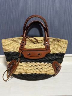 Balenciaga straw basket bag