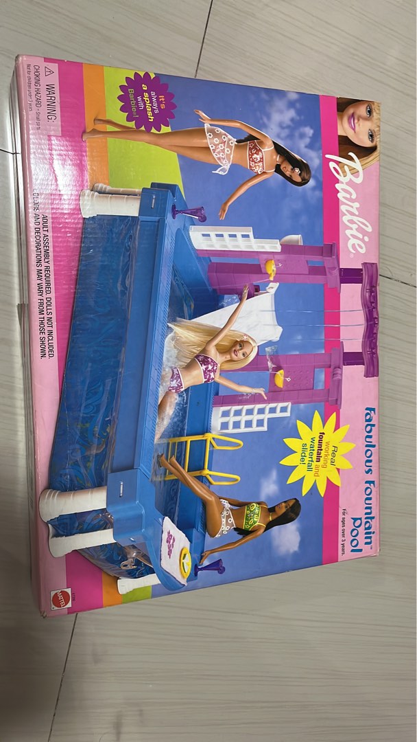 Barbie Fabulous Fountain Pool Toys Collectibles Mainan di Carousell