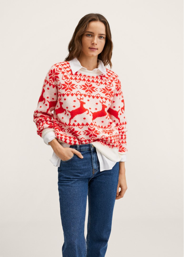 BNWT Mango Christmas Jacquard Sweater Women s Fashion Tops Other Tops on Carousell