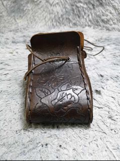 Brown Embroidery Leather Vintage Purse