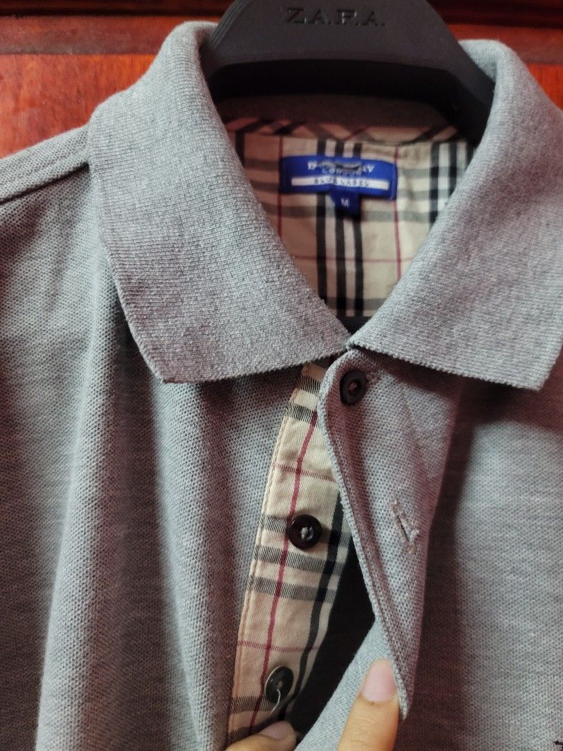 Burberry polo shirt grey blue label japan set
