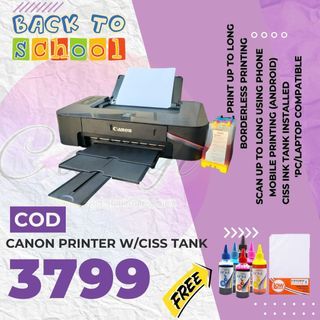 Canon printer (scan up to long using phone) converted into continous ink tank