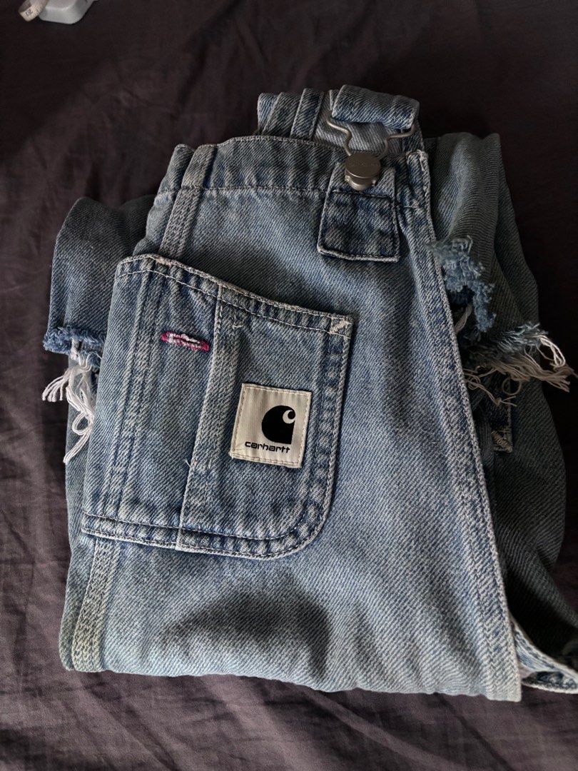 CARHARTT WIP Denim Dungaree (Category: Other Bottoms) located in Baguio. Submitted by a.eoro (Listing ID 1310537969, Image 1). Description: Carhartt Wip denim dungaree/overalls •Pre-loved •Used only twice • Original price around SAR 600 •Condition: 10/10 •Dimes to be updated •Adjustable straps MOP: Gcash/UnionBank shipping via J&T .