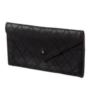 CHANEL Quilted Diamond Stitched Long Envelope Bifold Wallet