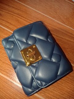 Charles & Keith Tillie Quilted Wallet - Navy