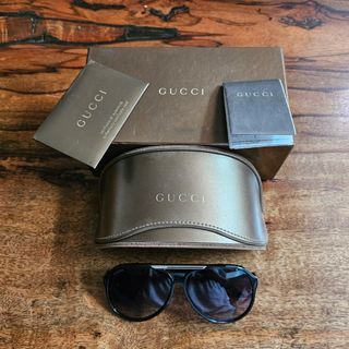 COMPLETE BOX original Gucci aviator shades sunglasses black