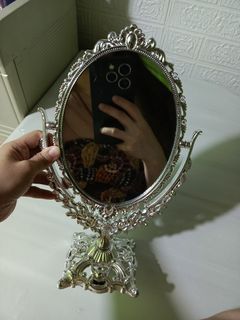 Double sided vintage silver plastic mirror (brabdnew)