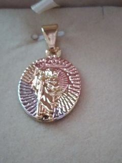 Fine jewelry tricolor religious pendant