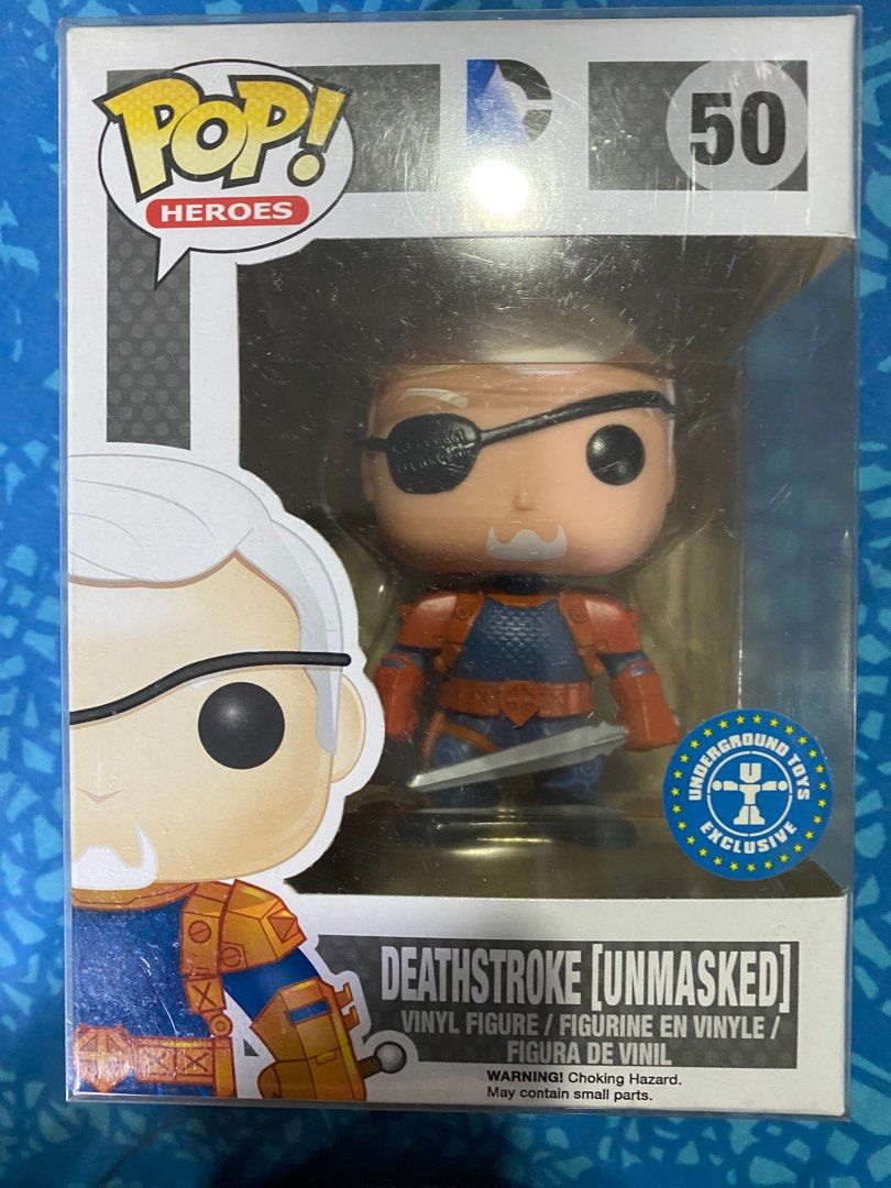 Funko Pop DC Comics Deathstroke (Unmasked) (50) (Category: Designer & Blind Box Toys) located in Makati City. Submitted by declutterphilia (Listing ID 1310587651, Image 1). Description: .