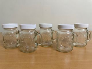 Golden Harvest Ball Mason Jar Glass Salt and Pepper Shakers Clear
