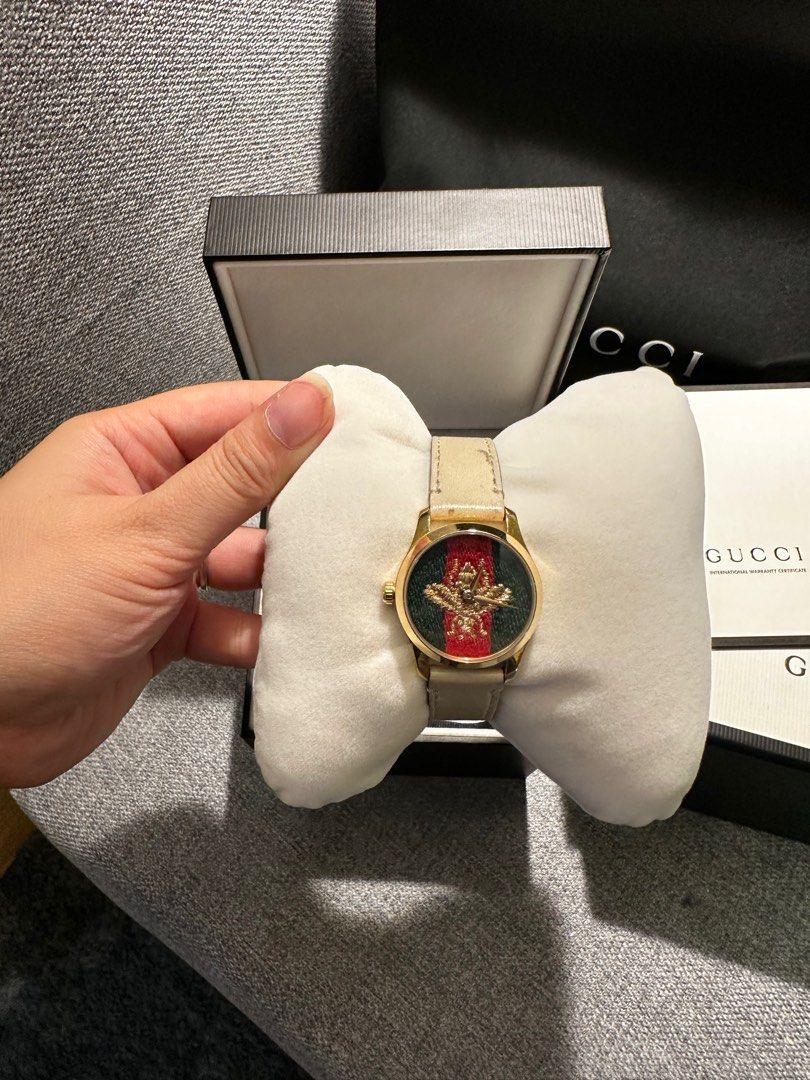 Gucci watch offwhite color (Category: Luxury Watches) located in Paranaque City. Submitted by primrose21 (Listing ID 1310558130, Image 2). Description: Comes with everything seen in the photos You can replace the leather if you want :).