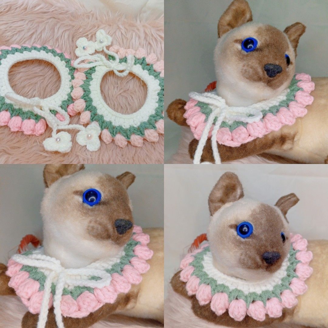 Handmade Crochet Pet Collar (Category: Homes & Other Pet Accessories) located in Caloocan City. Submitted by _madebyelyssa (Listing ID 1310618107, Image 1). Description: Handmade Crochet Cat Collar 😸 We accept customized order/s 😉 — made-to-order/ pre-order (usually 2 to 14 days process) — at least 50% non-refundable down payment is required, no dp = no process — shipping/delivery fees must be shouldered by the buyer. Message us for order and i