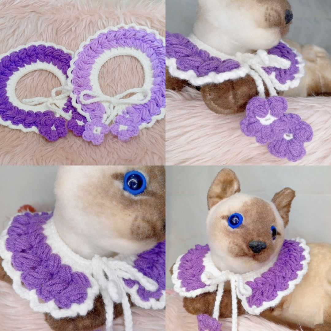 Handmade Crochet Pet Collar (Category: Homes & Other Pet Accessories) located in Caloocan City. Submitted by _madebyelyssa (Listing ID 1310618107, Image 3). Description: Handmade Crochet Cat Collar 😸 We accept customized order/s 😉 — made-to-order/ pre-order (usually 2 to 14 days process) — at least 50% non-refundable down payment is required, no dp = no process — shipping/delivery fees must be shouldered by the buyer. Message us for order and i