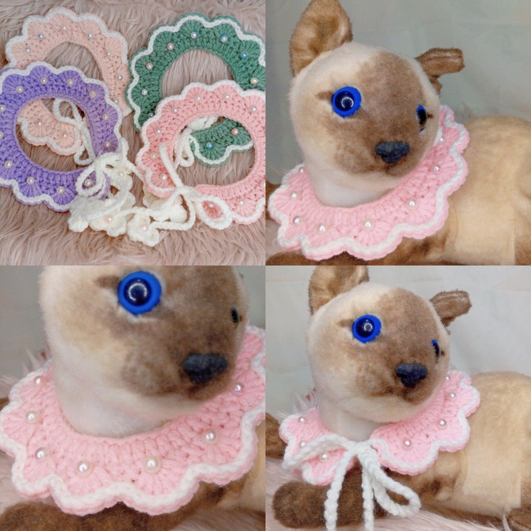 Handmade Crochet Pet Collar (Category: Homes & Other Pet Accessories) located in Caloocan City. Submitted by _madebyelyssa (Listing ID 1310618107, Image 2). Description: Handmade Crochet Cat Collar 😸 We accept customized order/s 😉 — made-to-order/ pre-order (usually 2 to 14 days process) — at least 50% non-refundable down payment is required, no dp = no process — shipping/delivery fees must be shouldered by the buyer. Message us for order and i