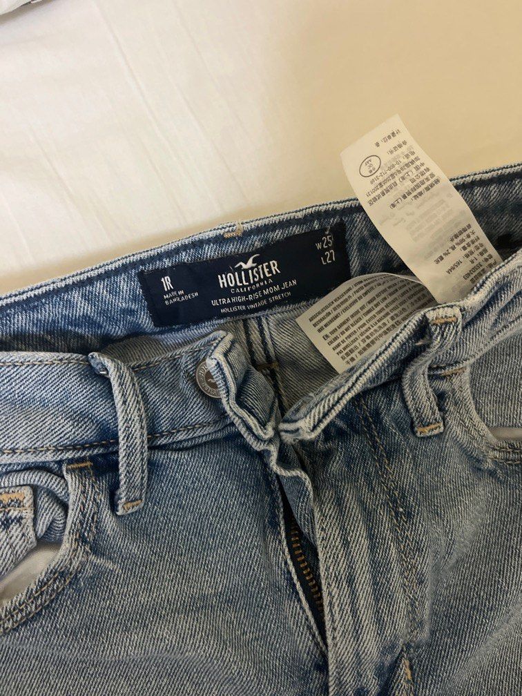 Hollister mom jeans waist 25 Leggings Carousell
