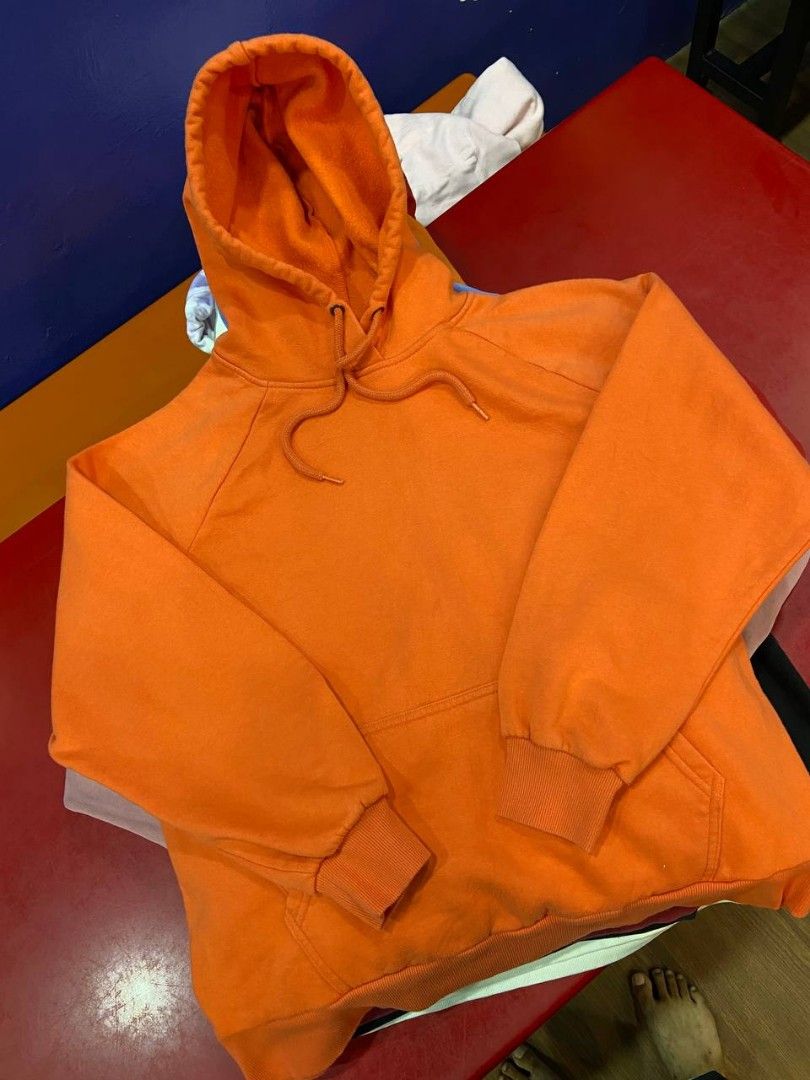 Plain orange hoodie on sale