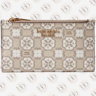 KATE SPADE NEW YORK SPADE FLOWER MONOGRAM COATED CANVAS SMALL SLIM BIFOLD WALLET