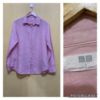 (L) Uniqlo Linen top