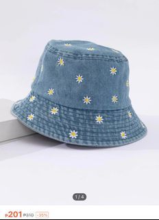 Light Denim Floral Bucket Hat