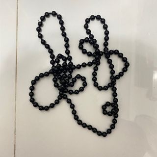 Long Black Bead Necklace