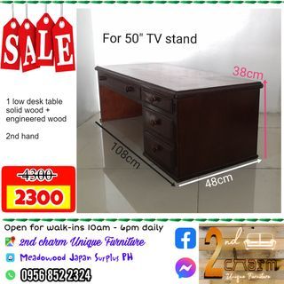 low desk table / TV  console 3 drawer