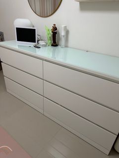 Malm Drawer with glass top