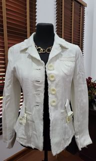 Marc Jacobs white fringe jacket