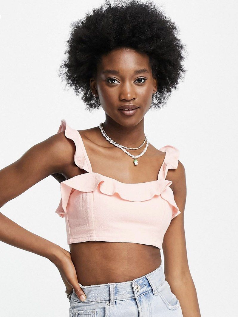 New Look Crop Top in Baby Pink