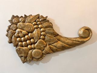 Old hand Carved Fruit Bouquet Wall Decor