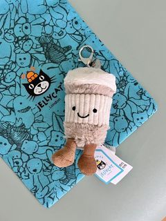 [ON HAND] Jellycat Amuseables Coffee-To-Go Bag Charm / Small Plush Keychain
