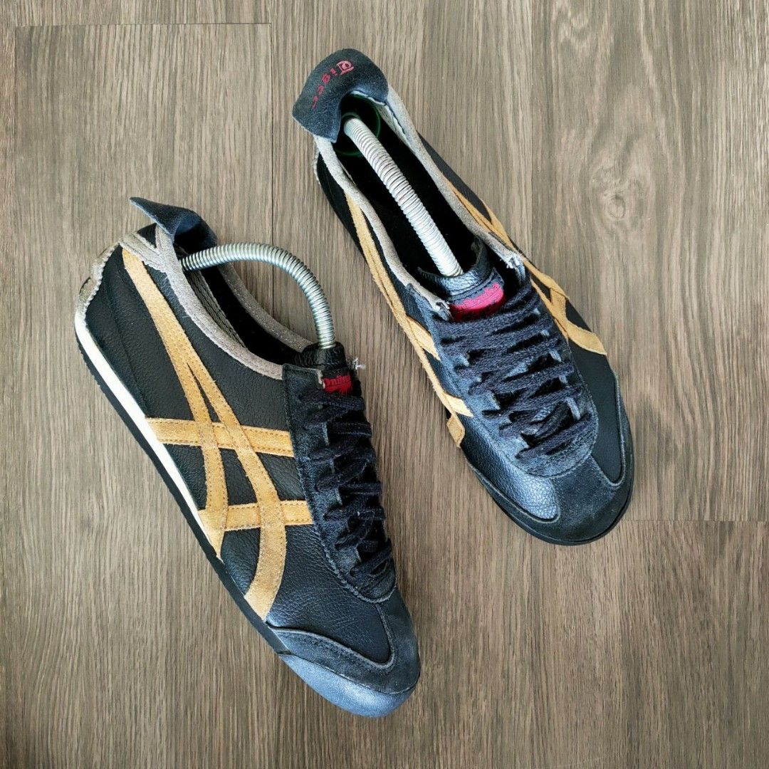 Onitsuka Tiger Maxico 66 Black Gold 7UK 26CM RM 120 Men s Fashion Footwear Sneakers on Carousell