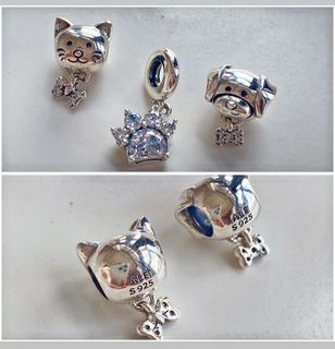Pandora cat --- dog --- paw print dangle charm 900 each