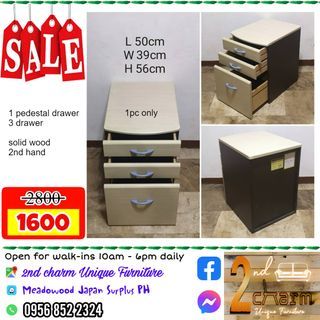 pedestal drawer solid wood 3 drawer