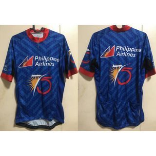 Philippine Airlines PAL print printed blue red yellow white XL bike bicycle cycling jersey tee t shirt tshirt t-shirt top