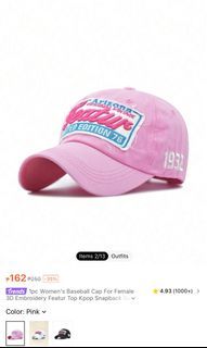 Pink Shein Baseball Cap