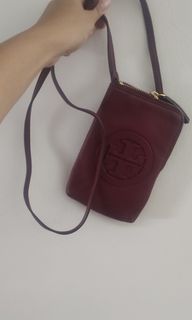 Pre-loved Original Tory Burch Charlie Mini Phone Crossbody Leather Bag Phone