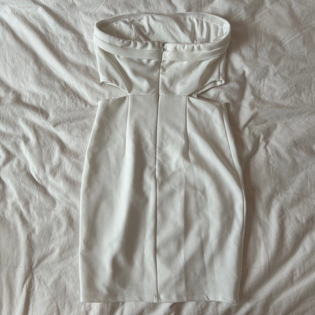 princess polly alaska strapless tube cut out bodycon dress white, Women's  Fashion, Dresses & Sets, Dresses on Carousell