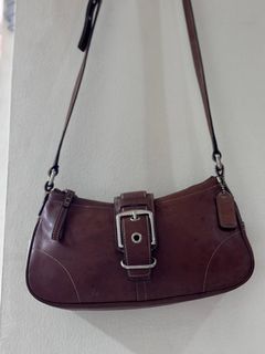 Rare! Coach Vintage 1941 Brown Leather Buckle Hobo Sling Bag
