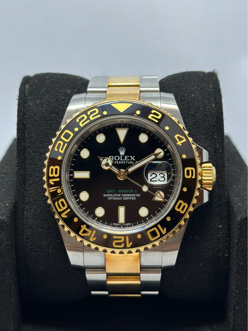Rolex GMT Master II 116713LN Half Gold 40mm Luxury Watches on Carousell